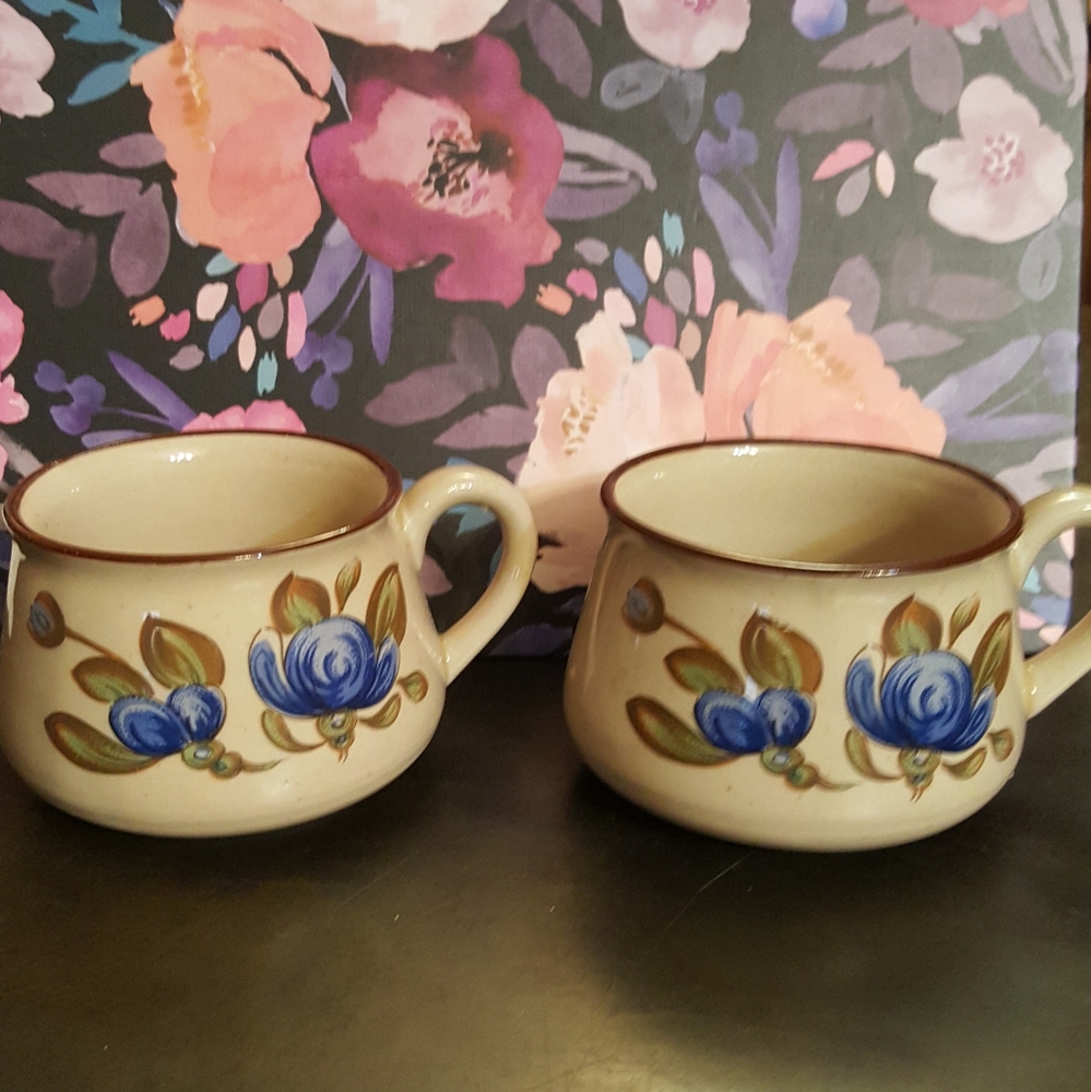 Vintage Stoneware Coffee Mugs